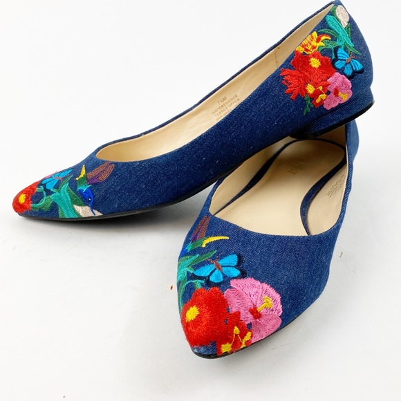 Nine West Shoes - Bright Embroidered Denim Flats Nine West 7.5 K393